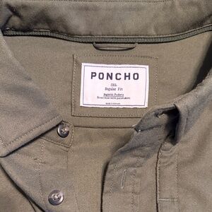 Poncho Men's Khaki Shirt Jacket